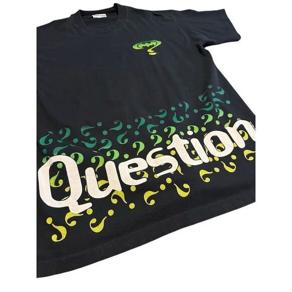 Vtg 90s Batman Forever Riddler Questions Graphic Print Single Stitch Sz XL RARE - Picture 2 of 8